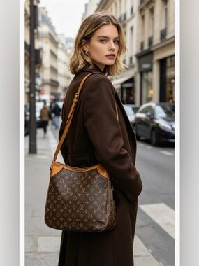 LOUIS VUITTON Odeon PM Shoulder crossbody Bag Monogram leather Brown